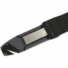 Ganzo Knife G8012V2-GY nůž do přírody 11,3 cm, černo-šedá, ABS, guma, plastové pouzdro, křesadlo