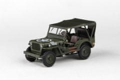 Abrex ABREX - Abrex Cararama 1:43 - 1/4 Ton Military Vehicle Soft Top - Military Green