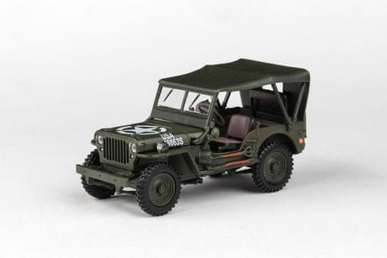 Abrex ABREX - Abrex Cararama 1:43 - 1/4 Ton Military Vehicle Soft Top - Military Green