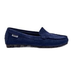 Dámské mokasíny Eco Suede Navy Blue velikost 41