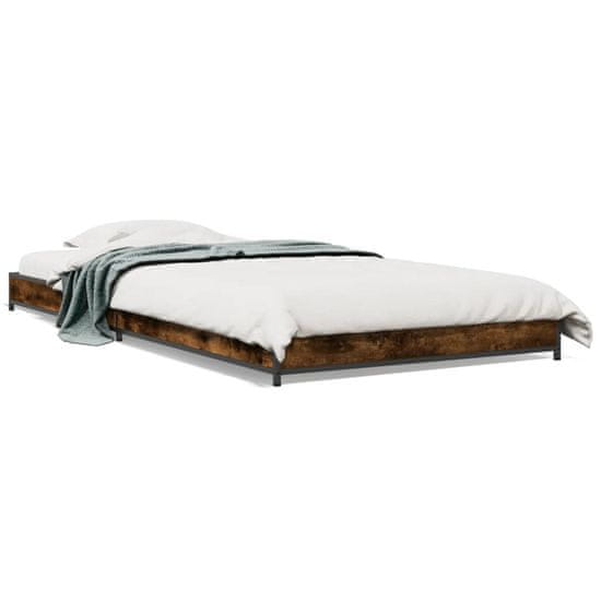 shumee Rám postele kouřový dub 90 x 190 cm kompozitní dřevo a kov