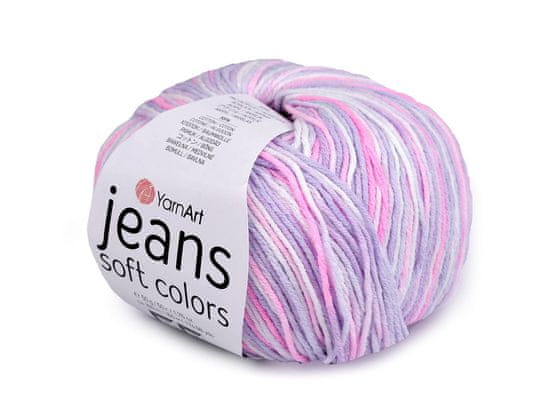 Pletací příze Jeans Soft Color 50 g - (6205) fialová sv.