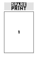 SPARE PRINT PREMIUM Samolepicí etikety bílé, 100 archů A4 v krabici (1arch/1x etiketa 210x297mm)