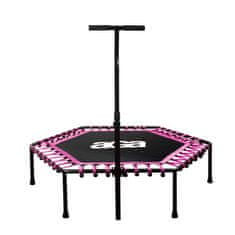 FITNESS Trampolína 130 cm Růžová + madlo