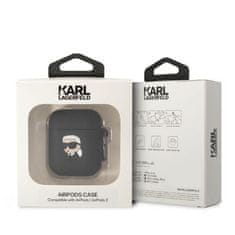 Karl Lagerfeld 3D Head pouzdro na AirPods 1/2, černé