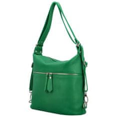 Delami Vera Pelle Stylový dámský kožený kabelko-batoh přes rameno Fredda, zelená