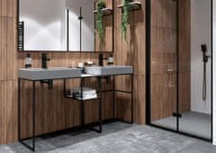BPS-koupelny Čtvercová sprchová vanička Correo 90x90 cm, granit, šedá metalic - KQR S41B