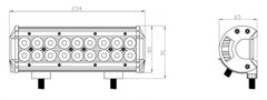 Stualarm LED světlo obdélníkové, 18x3W, 234x80x65mm, ECE R10 (wl-823)