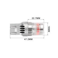 Stualarm LED T20 (7443) červená, 12V, 23LED SMD (95AC005red) 2 ks