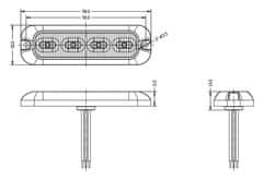 Stualarm PREDATOR 4x4W LED, 12-24V, oranžový, ECE R65 (br004A)