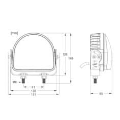 Stualarm PROFI LED výstražné světlo-oblouk 10-80V modré, 138x126mm (wa-015)