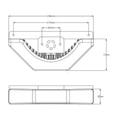 CARCLEVER PROFI výstražné LED světlo vnější, oranžové, 12-24V, ECE R65 (CH-05)