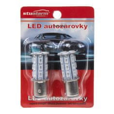 Stualarm LED BAY15d (dvouvlákno) červená, 12V, 27LED/3SMD (95143red) 2 ks