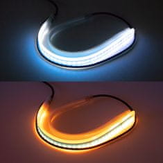 Stualarm LED pásek, dynamické blinkry oranžová / poziční světla bílá, 30 cm (96UN07-30)