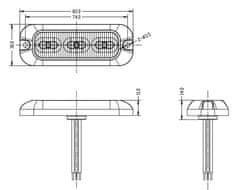 Stualarm PREDATOR 3x4W LED, 12-24V, červený, ECE R10 (br003R)