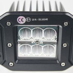 Stualarm LED světlo hranaté, 6x3W, 122x92x80mm, ECE R10 (wl-801F)