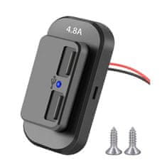 Stualarm 2x USB QC3.0 zásuvka 12/24V, montáž na povrch (34663)