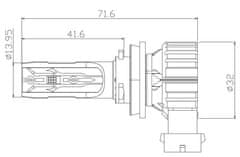 Stualarm LED H8 bílá, 9-18V, 4000LM (95HLH-H8-E2) 2ks