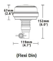 Stualarm LED maják, 12-24V, 12x1W oranžový, montáž na držák, ECE R65 (wl180hr)