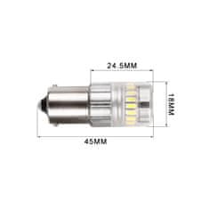 Stualarm LED BA15S bílá, 12V, 23LED SMD (95AC002) 2 ks