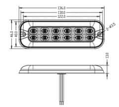 Stualarm PREDATOR 12x4W LED, 12-24V, oranžový, ECE R65 (br012A)