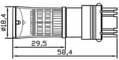 Stualarm TURBO LED T20 (3157) červená 12-24V, 48W (95T-T20-48W02r) 2 ks