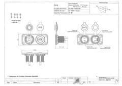 Stualarm Dvojitá zásuvka do panelu 1x CL + 2x nabíječka USB voděodolná (34524)