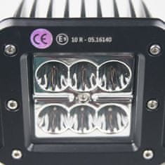 Stualarm LED světlo hranaté, 6x3W, 122x91x68mm, ECE R10 (wl-801S)