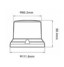 CARCLEVER LED maják, 12-24V, 64x0,5W, oranžový, magnet, ECE R65 R10 (wl321m)