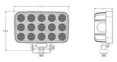 Stualarm LED světlo obdélníkové, 15x3W, 152x118x50mm, ECE R10 (wl-8445)