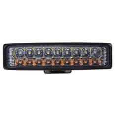 Stualarm LED světlo obdélníkové, bílé/oranžové, 18x3W, 150 mm, ECE R10 (wl-833wo)