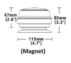 Stualarm LED maják, 12-24V, 12x1W oranžový, magnet, ECE R65 (wl180m1)