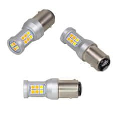 Stualarm LED BAY15d (dvouvlákno) bílá/oranžová, 12-24V, 22LED/5630SMD (95158) 2 ks