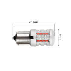 Stualarm LED BA15S červená, 12V, CAN-BUS, 26LED SMD (95AC007red) 2 ks