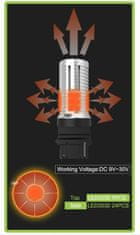 Stualarm LED T20 (7440) oranžová, 12-24V, 30LED/3030SMD (95252ora) 2 ks