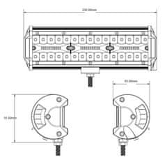 Stualarm LED rampa, 60x3W, ECE R10 236x91x65 mm (wl-85180)