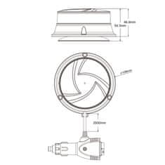 Stualarm LED maják, 12-24V, 30x0,7W oranžový, magnet, ECE R65 R10 (wl313m)