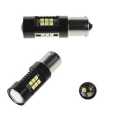 Stualarm LED BA15s bílá, 12V, 21LED/3030SMD (95C-BA15S-21/12) 2 ks