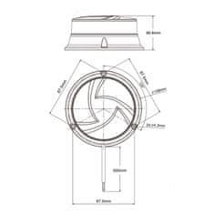 Stualarm LED maják, 12-24V, 30x0,7W oranžový, pevná montáž, ECE R65 R10 (wl313fix)