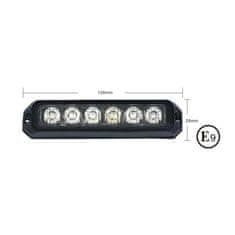 Stualarm PREDATOR 6x3W LED, 12-24V, oranžový, ECE R65 (kf006E3W)