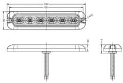 Stualarm PREDATOR 6x4W LED, 12-24V, oranžový, ECE R65 (br006A)