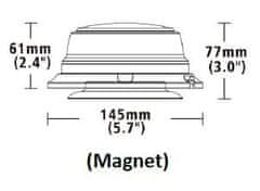 Stualarm LED maják, 12-24V, 12x1W oranžový, magnet, ECE R65 (wl180m2)