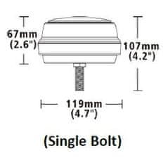 Stualarm LED maják, 12-24V, 12x1W oranžový, pevná montáž, ECE R65 (wl180fix1)