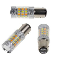 Stualarm LED BAY15d (dvouvlákno) bílá/oranžová, 12V, 42LED/2835SMD (95192) 2 ks