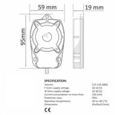 TYTAN Miniaturní piezo siréna TYTAN 12V (dss3/12V)