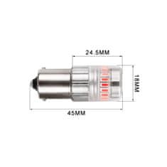 Stualarm LED BA15S červená, 12V, 23LED SMD (95AC002red) 2 ks