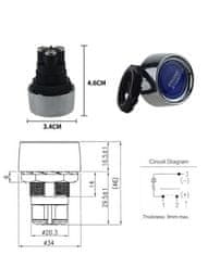 Stualarm Tlačítko START, podsvícené, 12/24V (47167)