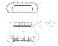 Stualarm LED světlo nástěnné, černé, 48W, ECE R10, R23 (wl-B048)