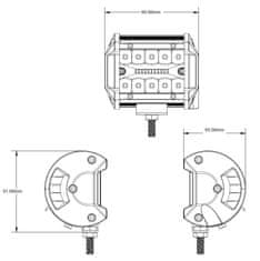 Stualarm LED světlo, 20x3W, ECE R10 99x65x91 mm (wl-8560)