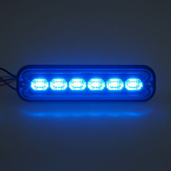 Stualarm PREDATOR 6x4W LED, 12-24V, modrý, ECE R65 (br006B)